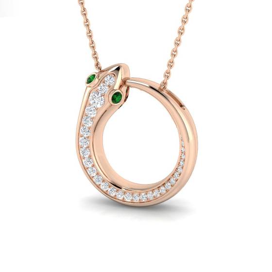 Runder Smaragdanhänger (0,25 ct, VS/E-F) und Diamanten