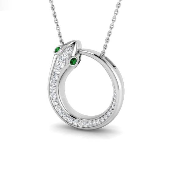 Runder Smaragdanhänger (0,25 ct, VS/E-F) und Diamanten