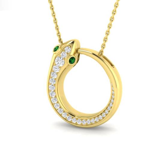 Runder Smaragdanhänger (0,25 ct, VS/E-F) und Diamanten
