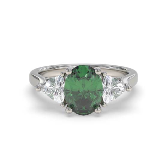 Trilogie-Ring aus Smaragd und Diamanten, 1,95 ct, VS/E-F
