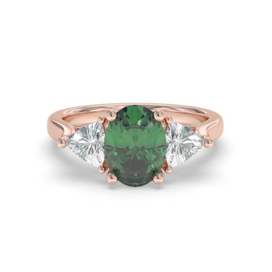 Trilogie-Ring aus Smaragd und Diamanten, 1,95 ct, VS/E-F