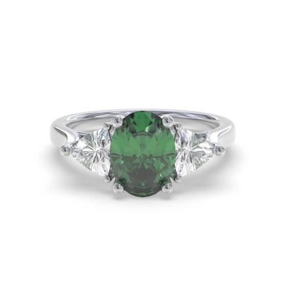 Trilogie-Ring aus Smaragd und Diamanten, 1,95 ct, VS/E-F