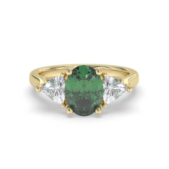 Trilogie-Ring aus Smaragd und Diamanten, 1,95 ct, VS/E-F