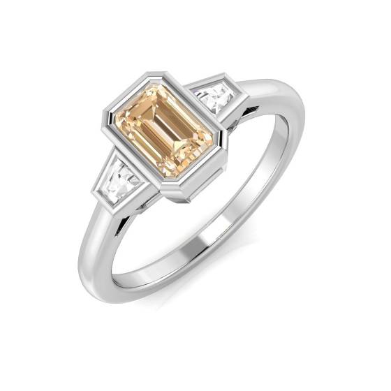 0,10 ct VS/E-F Morganit- und Diamant-Edelsteinring mit Lünettenfassung