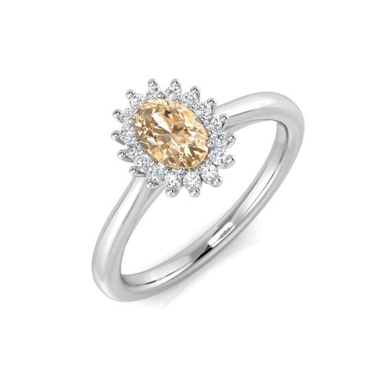 0,60 ct VS/E-F Morganit- und Diamant-Edelsteinring