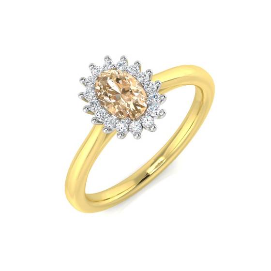 0,60 ct VS/E-F Morganit- und Diamant-Edelsteinring