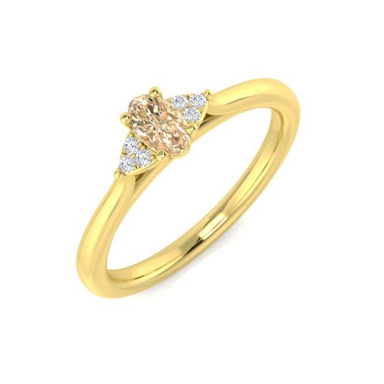 0,30 ct VS/E-F Morganit- und Diamant-Edelsteinring