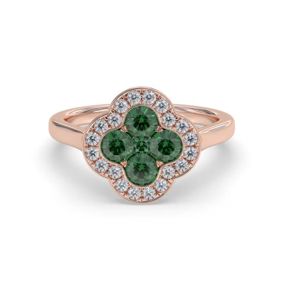 0,50 ct VS/E-F Smaragd- und Diamant-Designerring