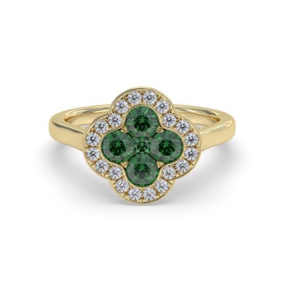 0,50 ct VS/E-F Smaragd- und Diamant-Designerring