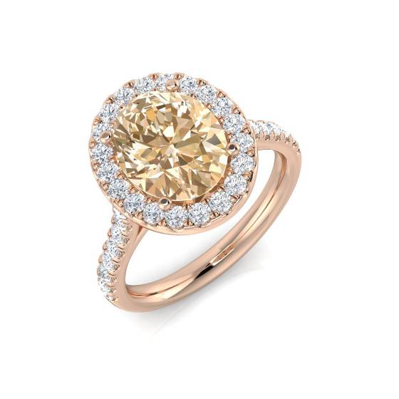 2,90 ct VS/E-F Morganit- und Diamantring