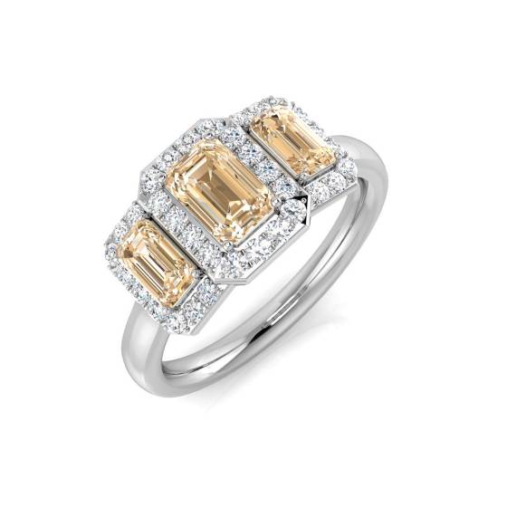 1,50 ct VS/E-F Morganit- und Diamant-Edelsteinring