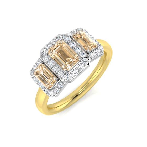 1,50 ct VS/E-F Morganit- und Diamant-Edelsteinring