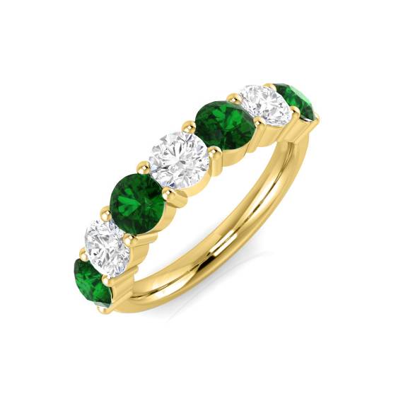 Halb-Ewigkeitsring mit Smaragd und Diamanten (2,00 ct, VS/E-F)