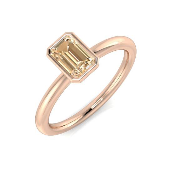Morganit-Edelstein-Ring mit Lünettenfassung