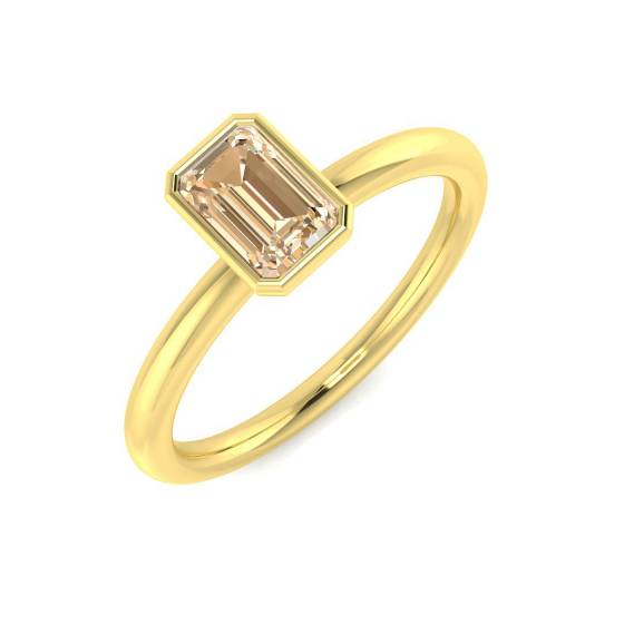 Morganit-Edelstein-Ring mit Lünettenfassung