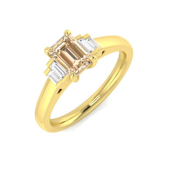 0,70 ct VS/E-F Morganit- und Diamant-Edelsteinring
