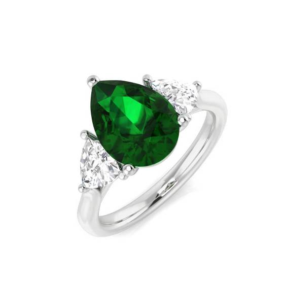 Trilogie-Ring aus Smaragd und Diamanten, 1,70 ct VS/E-F