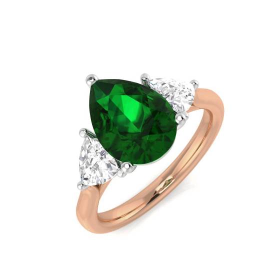 Trilogie-Ring aus Smaragd und Diamanten, 1,70 ct VS/E-F