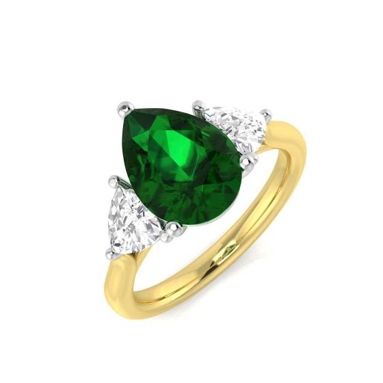 Trilogie-Ring aus Smaragd und Diamanten, 1,70 ct VS/E-F