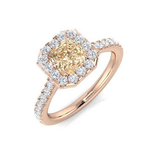 1,10 ct VS/E-F Morganit- und Diamant-Edelsteinring