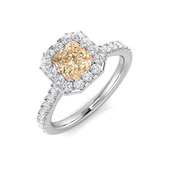 1,10 ct VS/E-F Morganit- und Diamant-Edelsteinring