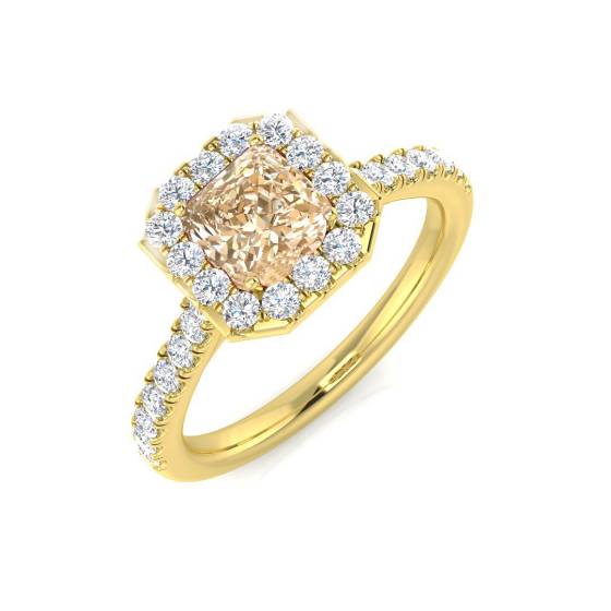 1,10 ct VS/E-F Morganit- und Diamant-Edelsteinring