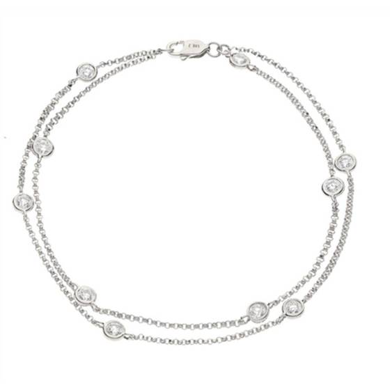 Klassisches Kettenarmband mit runden Diamanten