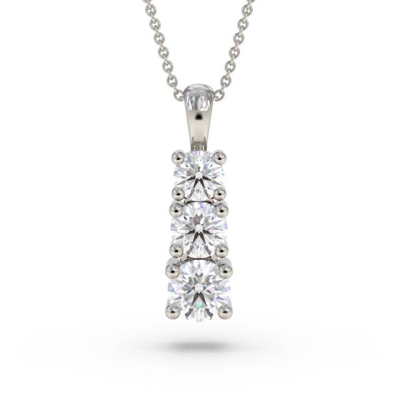 Eleganter Anhänger mit drei runden Diamanten