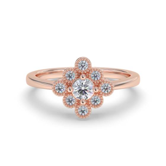 Eleganter runder Diamantclusterring mit 0,40 ct VS/E-F