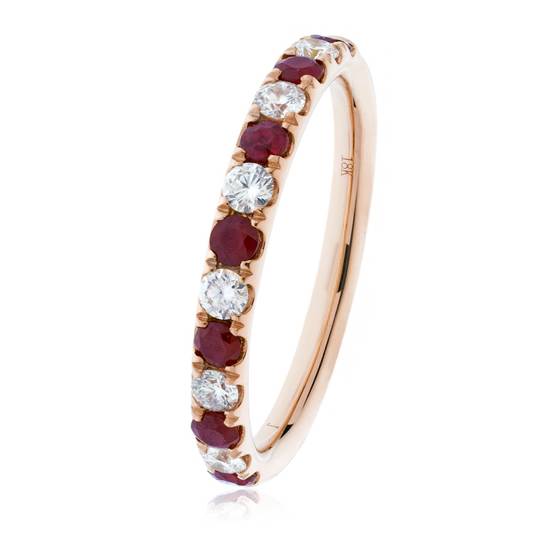 Ewigkeitsring mit rotem Rubin und Diamanten (1,30 ct)