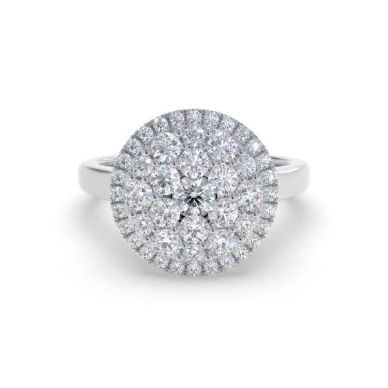 0,90 ct VS/E-F Runder Naturdiamant-Clusterring