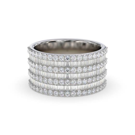 Eleganter, mehrreihiger Ring mit runden Diamanten (2,20 ct).