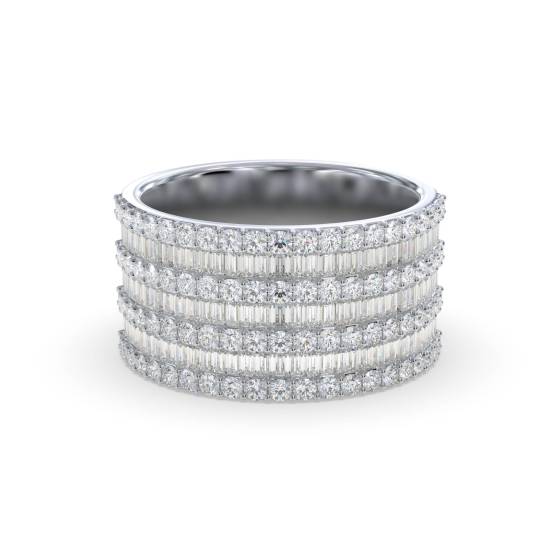 Eleganter, mehrreihiger Ring mit runden Diamanten (2,20 ct).