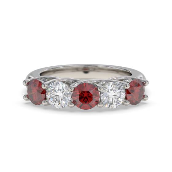 0,50 ct roter Rubin und Diamant-Ewigkeitsring