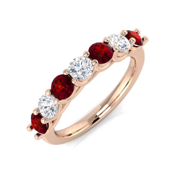 Ewigkeitsring mit rotem Rubin und Diamanten (1,10 ct)
