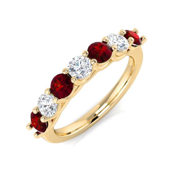 Ewigkeitsring mit rotem Rubin und Diamanten (1,10 ct)