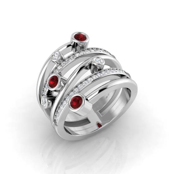 0,70 ct VS/E-F Rundschliff Rubinring
