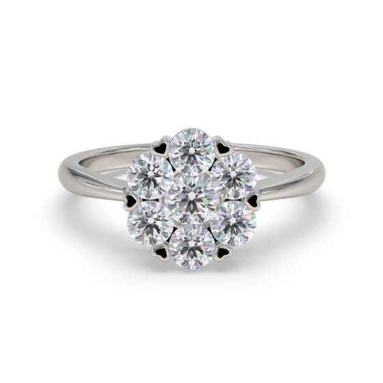 Eleganter Ring mit rundem Diamantcluster (0,60 ct)