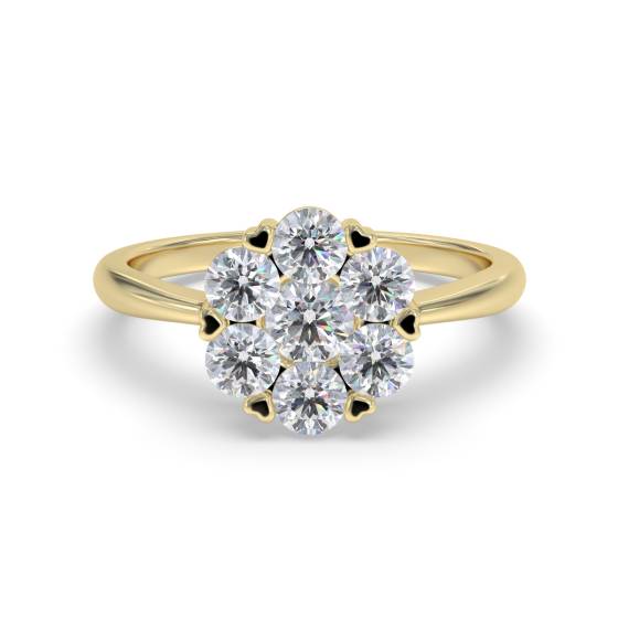 Eleganter Ring mit rundem Diamantcluster (0,60 ct)