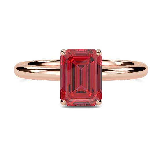 Smaragd-, Rubin- und Diamant-Halo-Ring