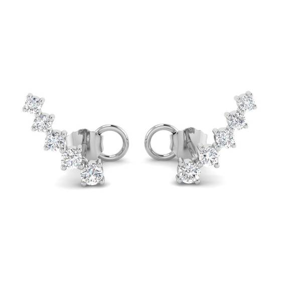 Ohrstecker mit runden, natürlichen Diamanten (0,36 ct, SI2/G) in 9-karätigem Weißgold