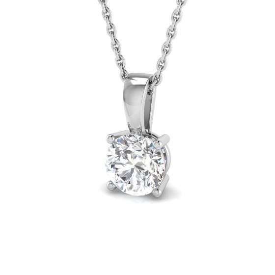 Solitär-Anhänger mit einem 1,03 ct schweren, runden Naturdiamanten (I2/H) in 18-karätigem Weißgold