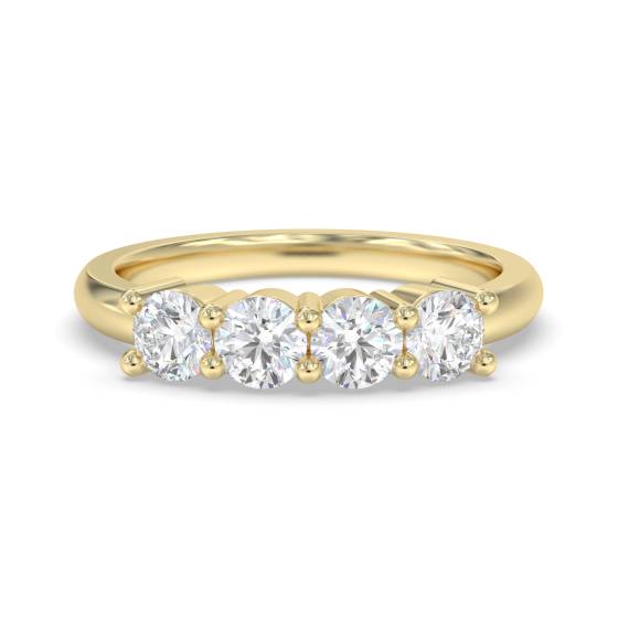 0,75 ct VS/F-G Runder 4-Stein-Diamantring