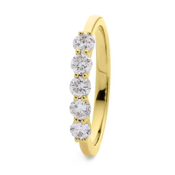 0,25 SI/G-H Runder 5-Stein-Diamantring