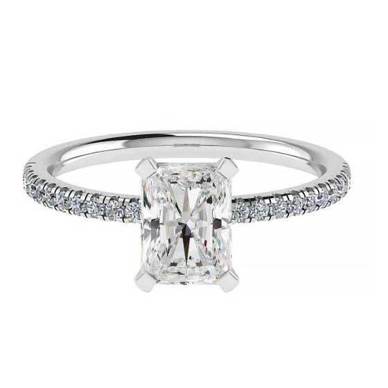 1,00 ct VS1/D Strahlender natürlicher Diamant-Halo-Schulter-Set