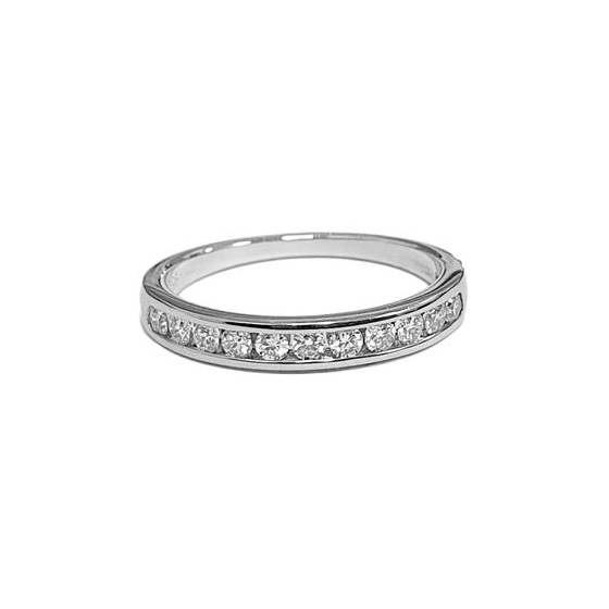 Halb-Ewigkeitsring mit 0,25 ct VS/E-F Naturdiamant im Kanalfassung