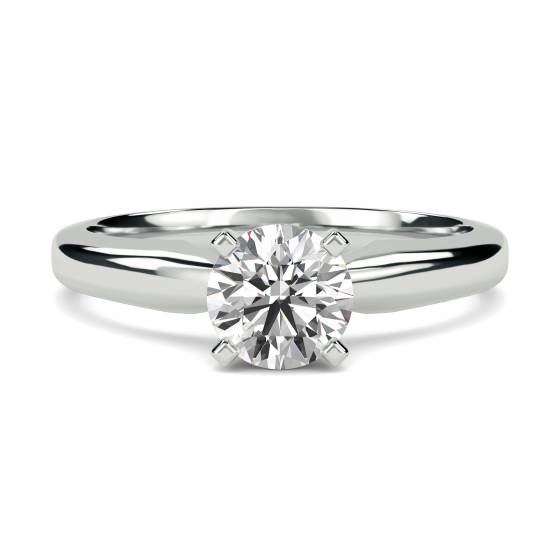 0.90ct VVS2/D Lab Grown Round Diamond Vintage Ring in 18k White Gold