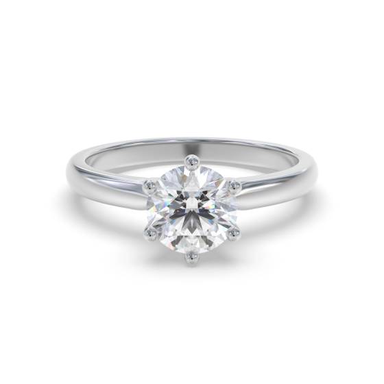 Solitärring mit einem runden, natürlichen Diamanten (0,50 ct, I1/G)