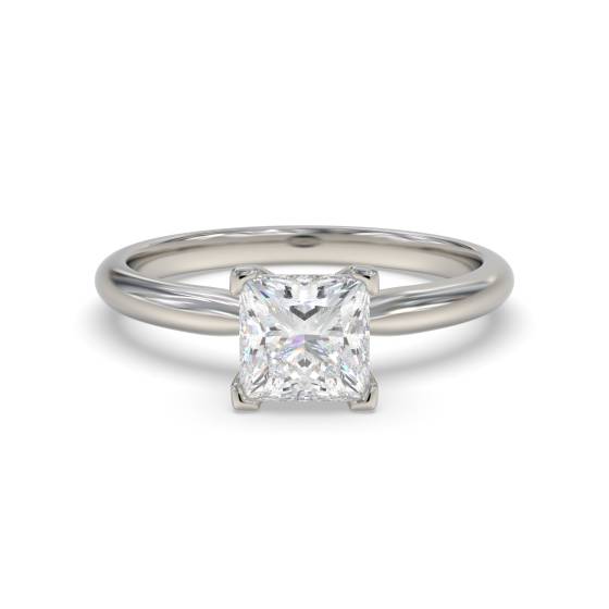 Solitärring mit 0,80 ct VVS1/G Prinzessschliff-Naturdiamanten