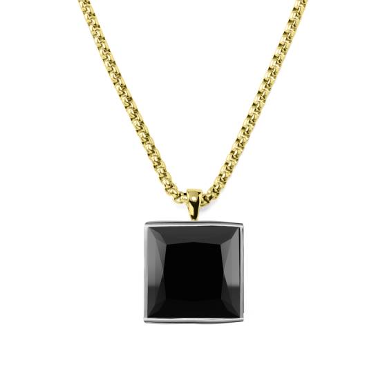 Schwarzer Herren-Anhänger mit Prinzessdiamant